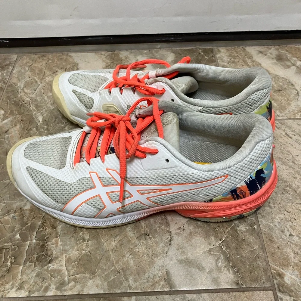 Asics Court Speed FF White Sunrise Tennis Shoes Size 7.5 Training Sneakers - Picture 3 of 8